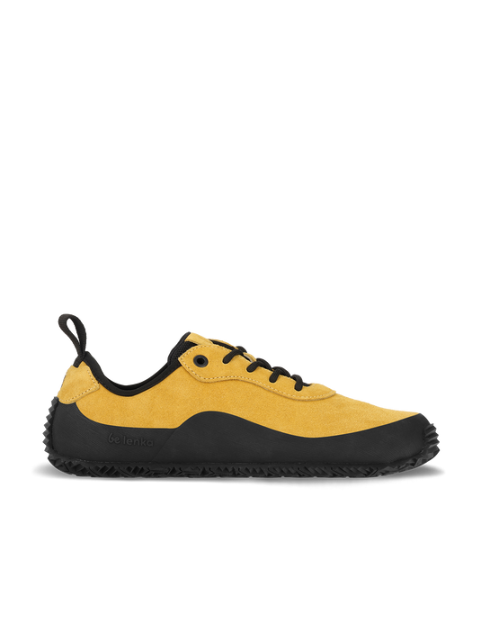 Barefoot shoes Be Lenka Trailwalker 3.0 in yellow, designed for outdoor adventures with lightweight and flexible construction.