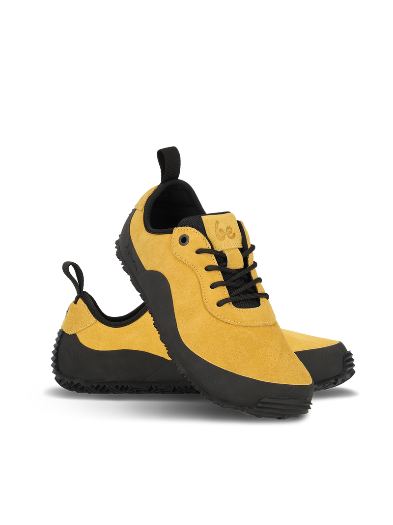 Load image into Gallery viewer, Be Lenka Trailwalker 3.0 yellow barefoot shoes with black sole for outdoor adventures.
