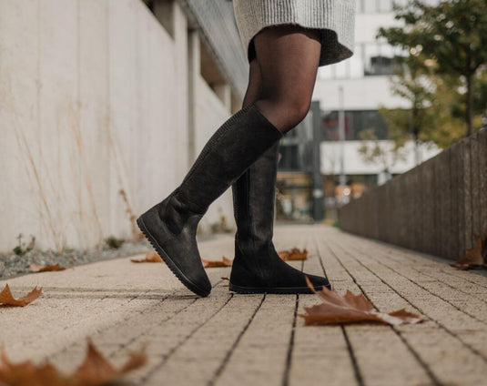 Eco-friendly Barefoot long boots Be Lenka Charlotte - Matt Black