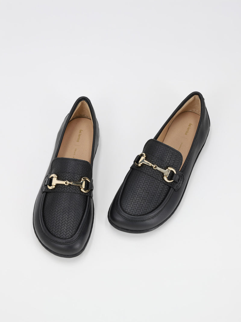 Load image into Gallery viewer, Barefoot Moccasins Be Lenka Divella - Black &amp; Gold
