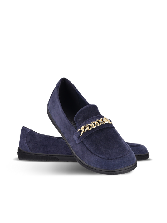 Barefoot Moccasins Be Lenka Prestage - Navy & Gold