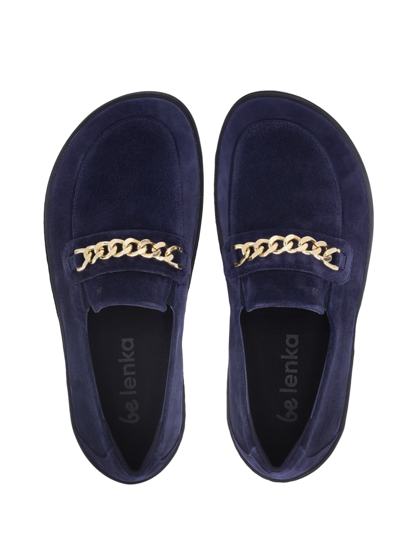 Load image into Gallery viewer, Barefoot Moccasins Be Lenka Prestage - Navy &amp; Gold
