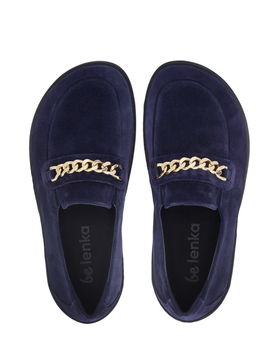 Barefoot Moccasins Be Lenka Prestage - Navy & Gold