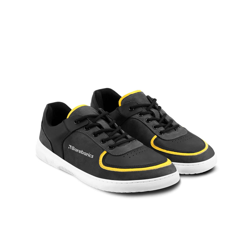 Load image into Gallery viewer, Eco-friendly Barefoot Sneakers Barebarics Apollo - Dark Grey &amp; Black
