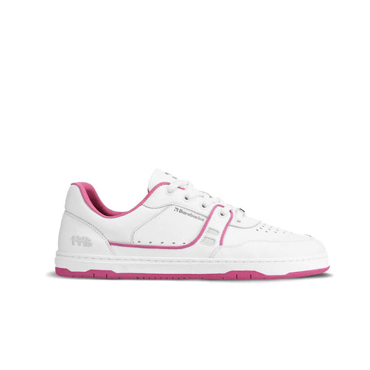 Eco-friendly Barefoot Sneakers Barebarics Arise - White & Raspberry Pink