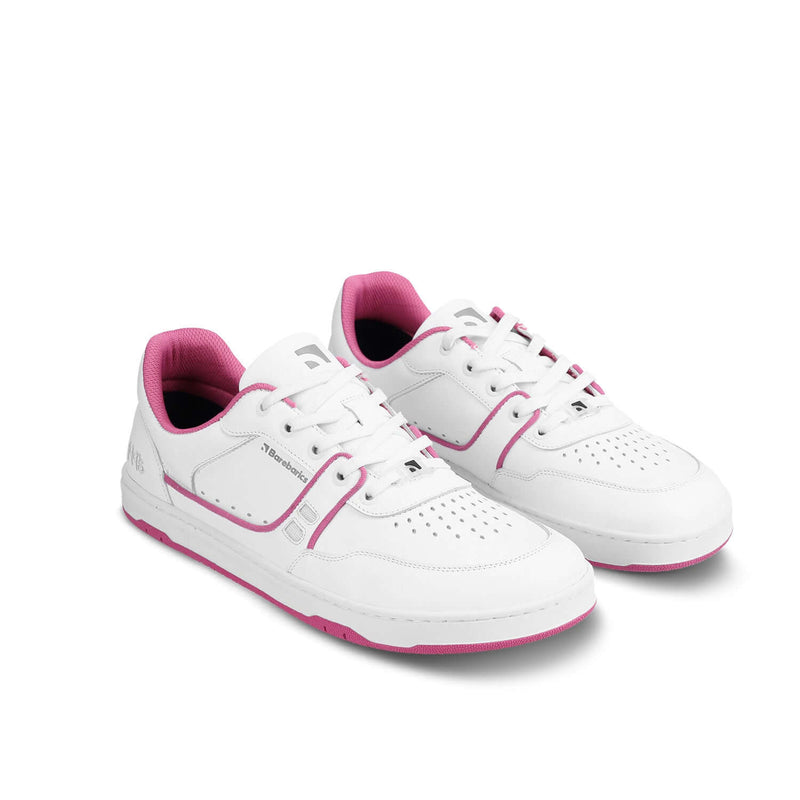 Load image into Gallery viewer, Eco-friendly Barefoot Sneakers Barebarics Arise - White &amp; Raspberry Pink
