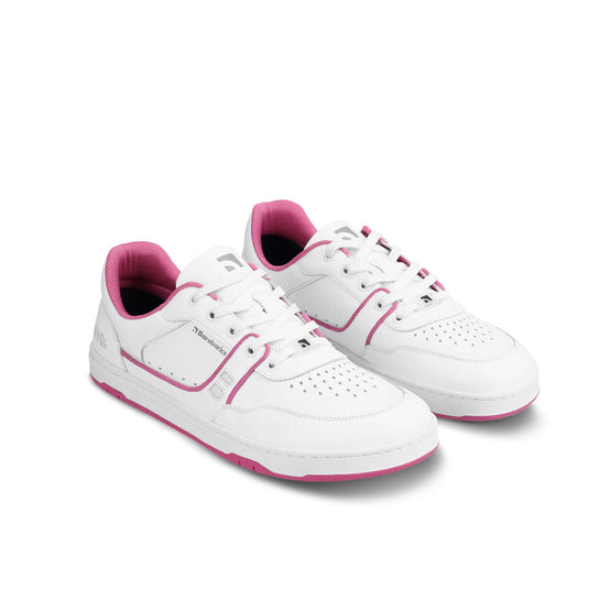 Eco-friendly Barefoot Sneakers Barebarics Arise - White & Raspberry Pink