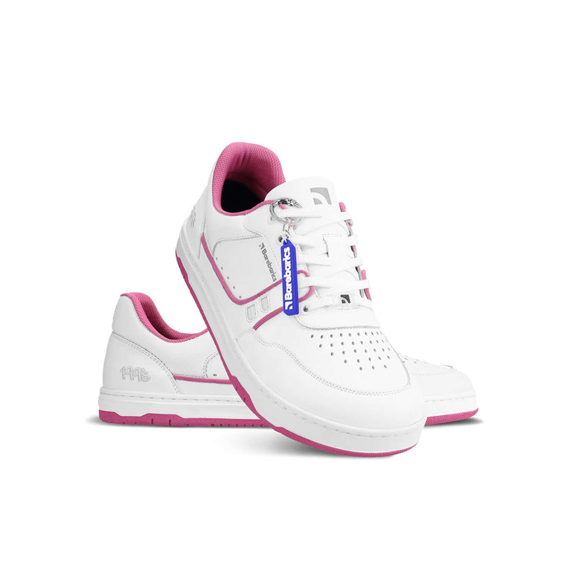 Load image into Gallery viewer, Eco-friendly Barefoot Sneakers Barebarics Arise - White &amp; Raspberry Pink
