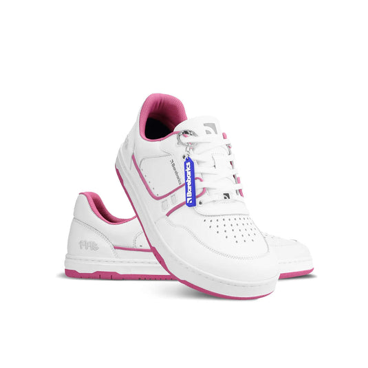 Eco-friendly Barefoot Sneakers Barebarics Arise - White & Raspberry Pink