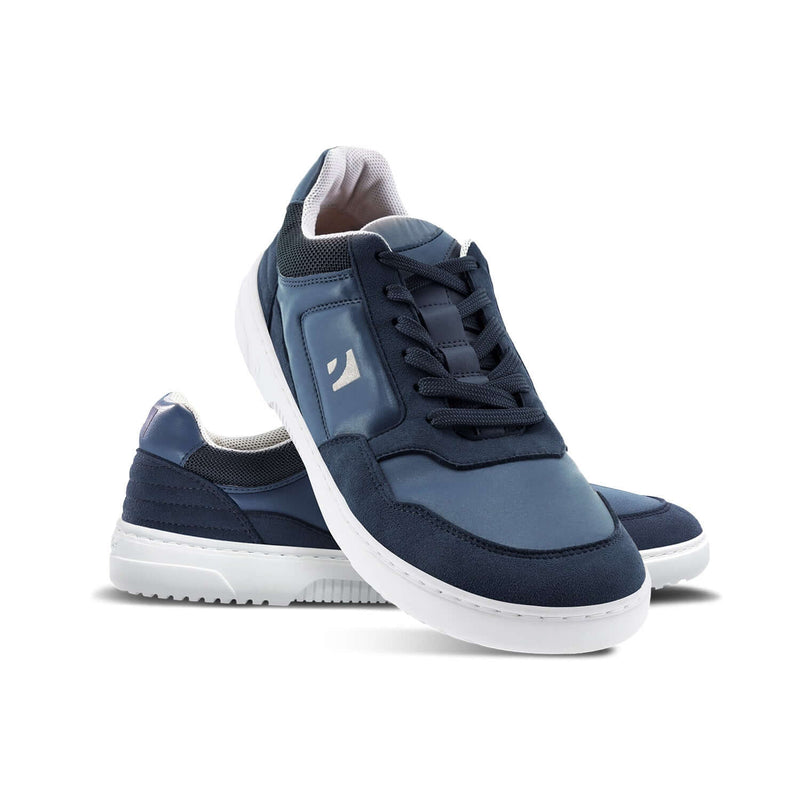 Load image into Gallery viewer, Eco-friendly Barefoot Sneakers Barebarics - Axiom - Dark Blue &amp; White
