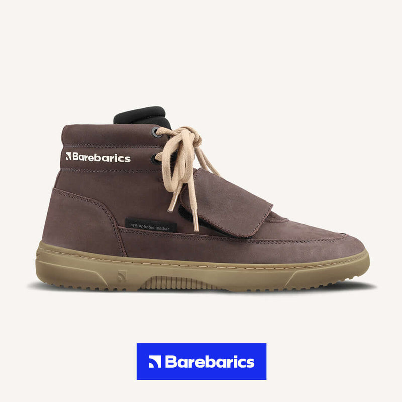 Load image into Gallery viewer, Eco-friendly Barefoot Sneakers Barebarics Blizzard - Dark Chocolate Brown
