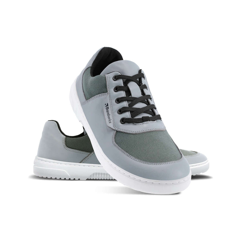 Load image into Gallery viewer, Eco-friendly Barefoot Sneakers Barebarics Bravo - Grey &amp; White
