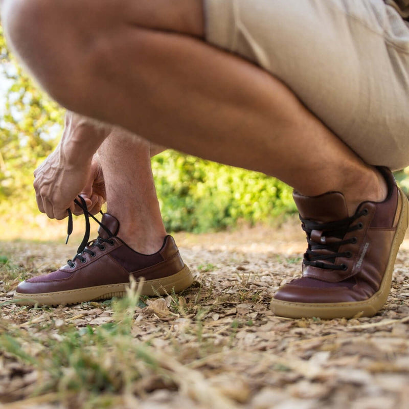 Load image into Gallery viewer, Eco-friendly Barefoot Sneakers Barebarics Bravo - Maroon Brown
