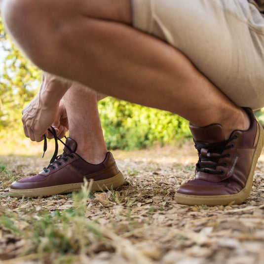 Eco-friendly Barefoot Sneakers Barebarics Bravo - Maroon Brown