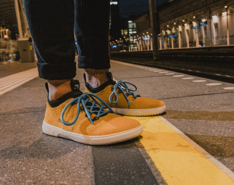 Load image into Gallery viewer, Eco-friendly Barefoot Sneakers Barebarics Bronx - Mustard
