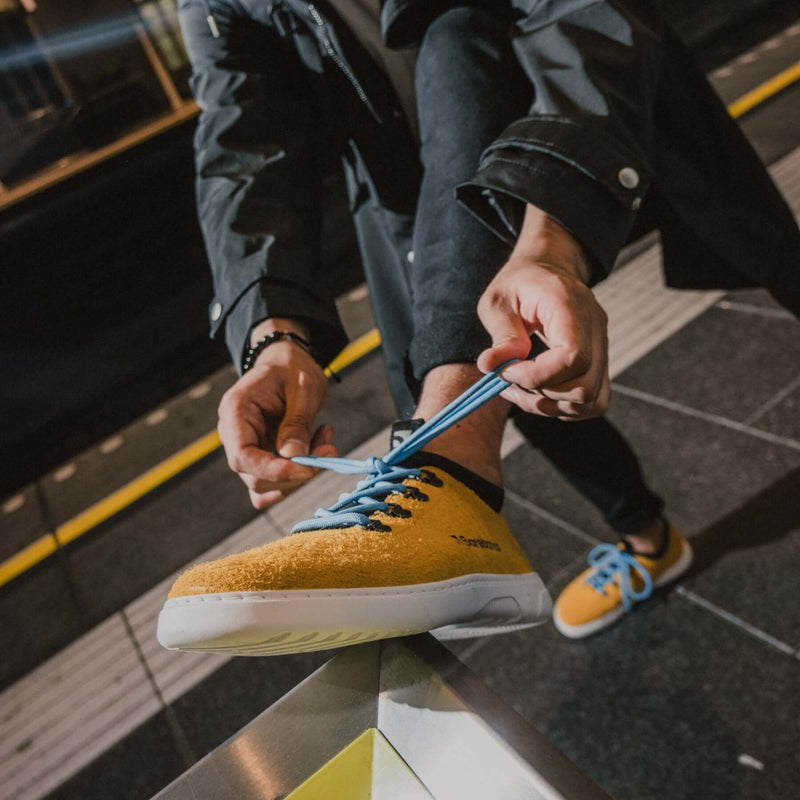 Load image into Gallery viewer, Eco-friendly Barefoot Sneakers Barebarics Bronx - Mustard
