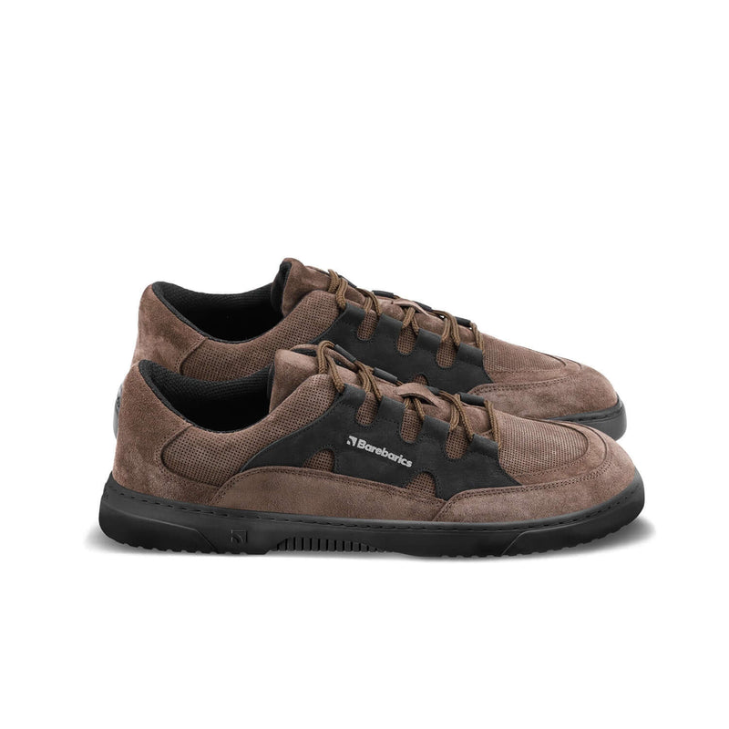 Load image into Gallery viewer, Eco-friendly Barefoot Sneakers Barebarics Evo - Dark Brown &amp; Black
