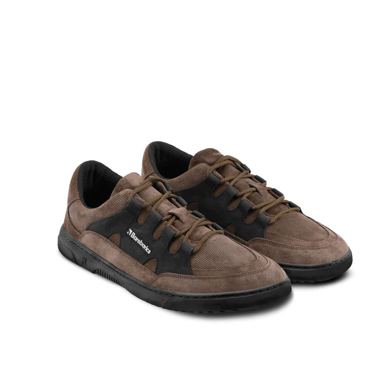 Load image into Gallery viewer, Eco-friendly Barefoot Sneakers Barebarics Evo - Dark Brown &amp; Black
