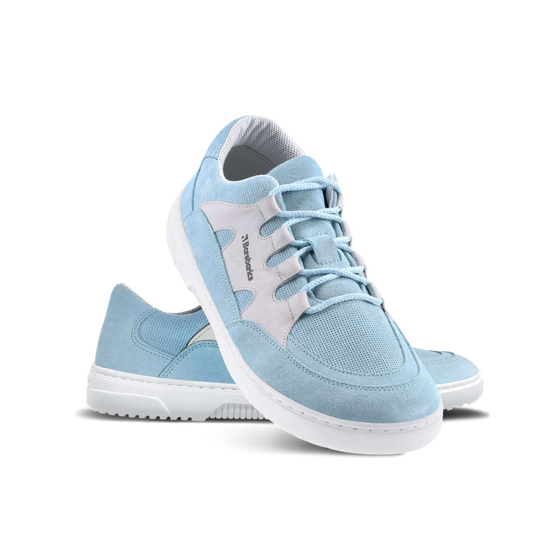 Load image into Gallery viewer, Eco-friendly Barefoot Sneakers Barebarics Evo - Light Blue &amp; White
