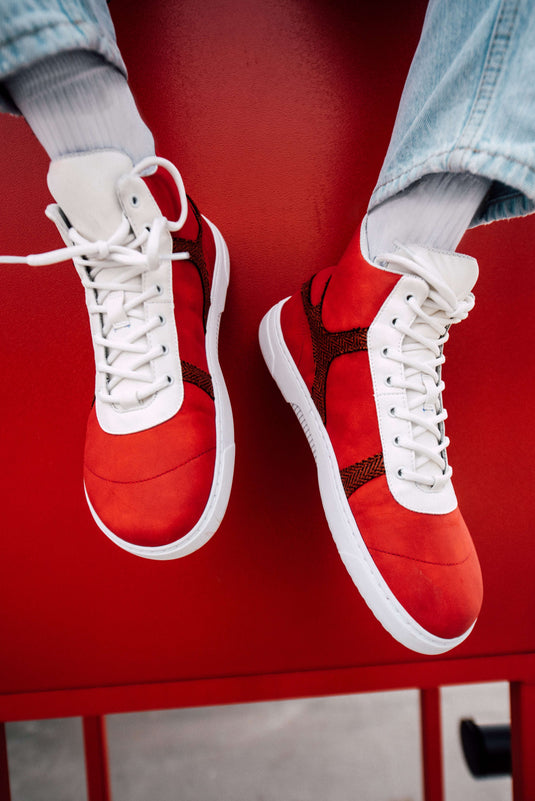 Eco-friendly Barefoot Sneakers Barebarics - Hifly - Red & White