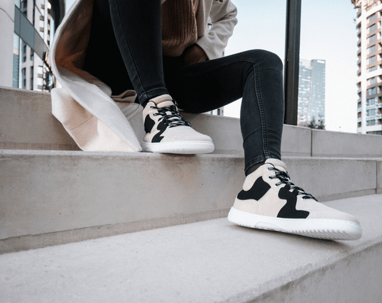 Eco-friendly Barefoot Sneakers Barebarics Lynx - Beige & White