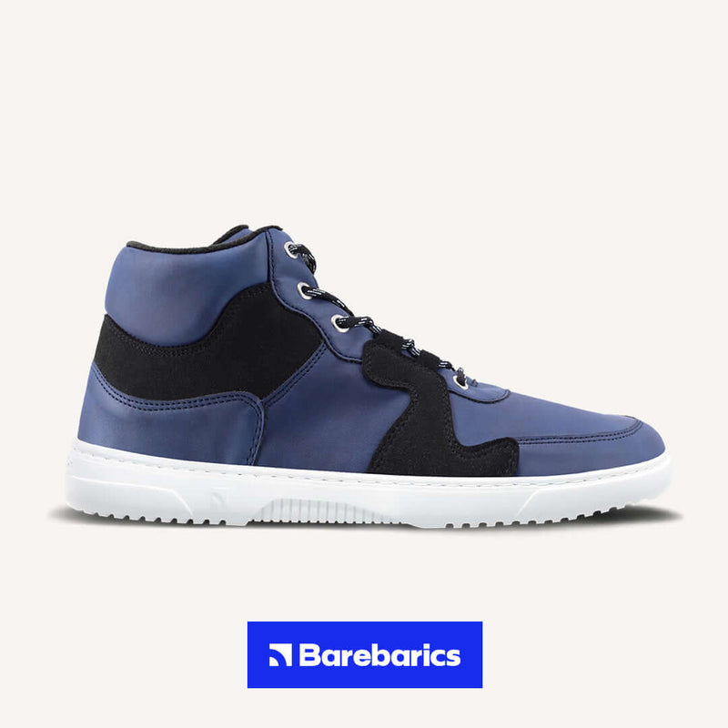 Load image into Gallery viewer, Eco-friendly Barefoot Sneakers Barebarics Lynx - Dark Blue &amp; White
