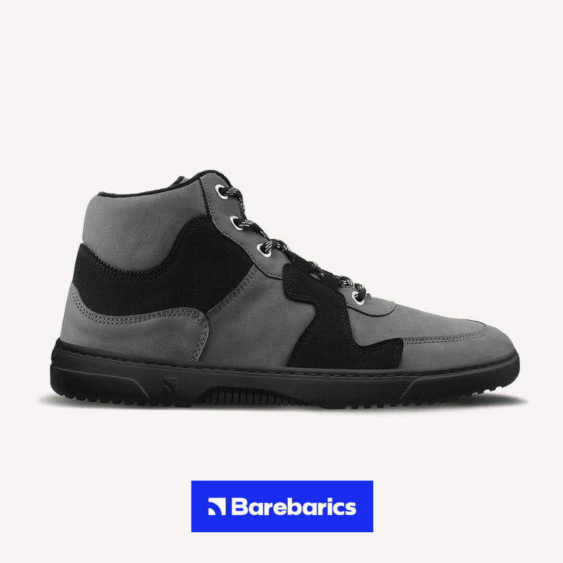 Load image into Gallery viewer, Eco-friendly Barefoot Sneakers Barebarics Lynx - Dark Grey &amp; Black
