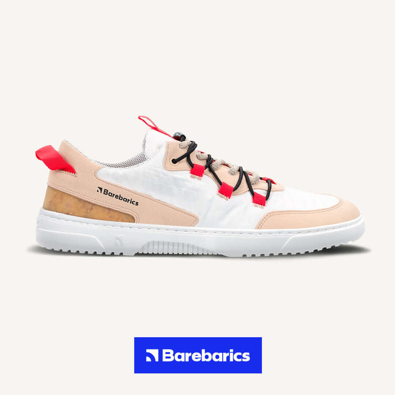 Load image into Gallery viewer, Eco-friendly Barefoot Sneakers Barebarics - Revive - Beige &amp; White
