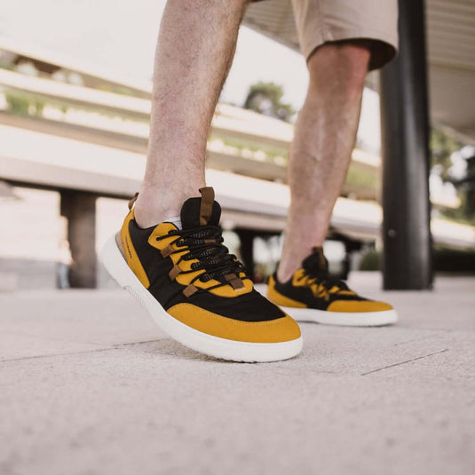 Eco-friendly Barefoot Sneakers Barebarics - Revive - Golden Yellow & Black