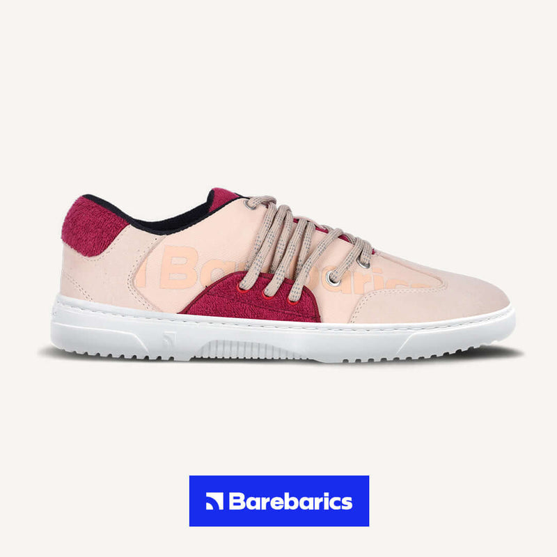 Load image into Gallery viewer, Eco-friendly Barefoot Sneakers Barebarics - Vibe - Beige &amp; Red
