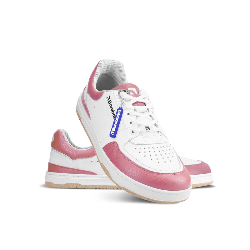 Load image into Gallery viewer, Eco-friendly Barefoot Sneakers Barebarics Wave - White &amp; BubbleGum Pink

