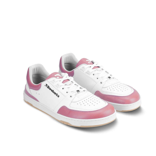 Eco-friendly Barefoot Sneakers Barebarics Wave - White & BubbleGum Pink