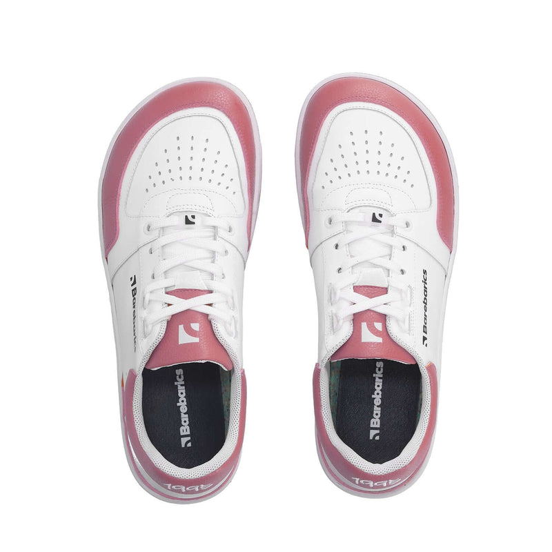 Load image into Gallery viewer, Eco-friendly Barefoot Sneakers Barebarics Wave - White &amp; BubbleGum Pink
