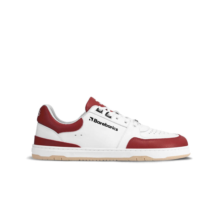 Eco-friendly Barefoot Sneakers Barebarics Wave - White & Crimson Red