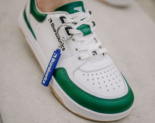 Eco-friendly Barefoot Sneakers Barebarics Wave - White & Dark Green