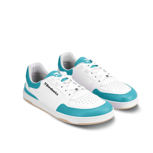 Eco-friendly Barefoot Sneakers Barebarics Wave - White & Dark Turquoise