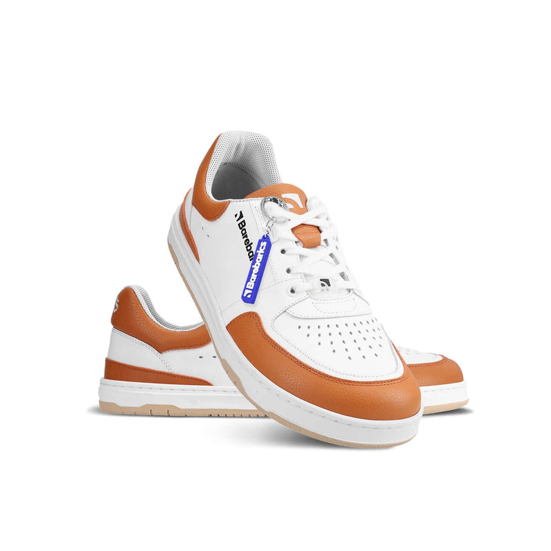 Load image into Gallery viewer, Eco-friendly Barefoot Sneakers Barebarics Wave - White &amp; Orange
