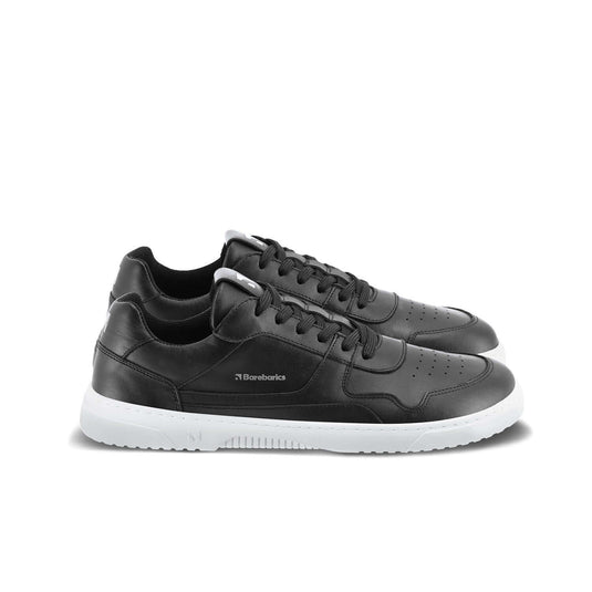 Eco-friendly Barefoot Sneakers Barebarics Zing - Black & White - Leather