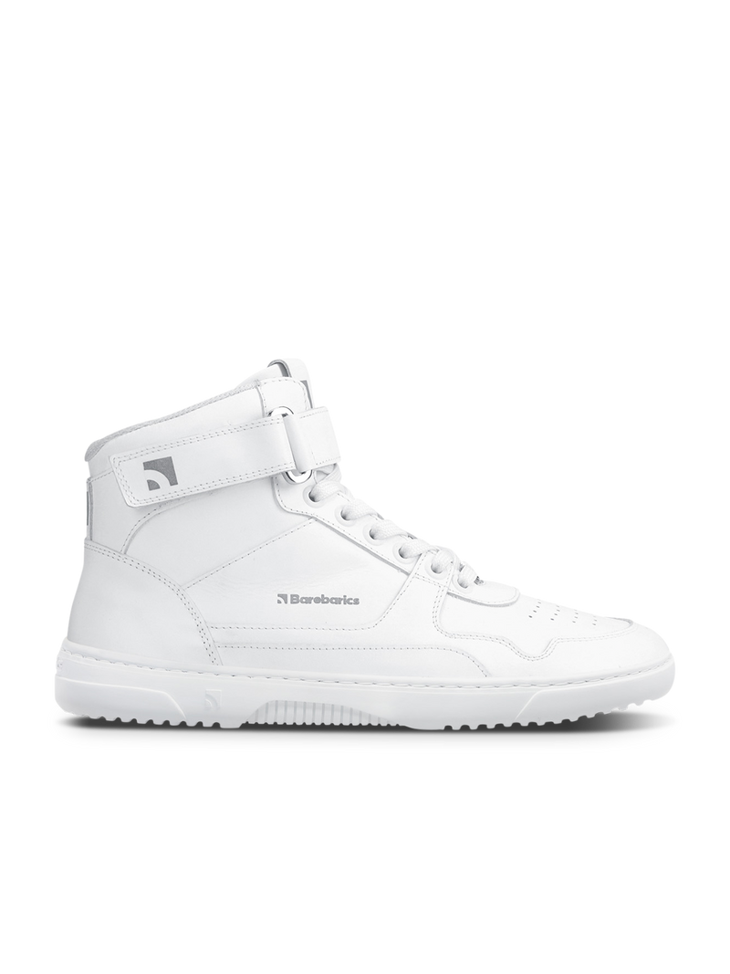 Load image into Gallery viewer, Barebarics Zing High Top sneakers in all white, stylish and comfortable for year-round wear.
