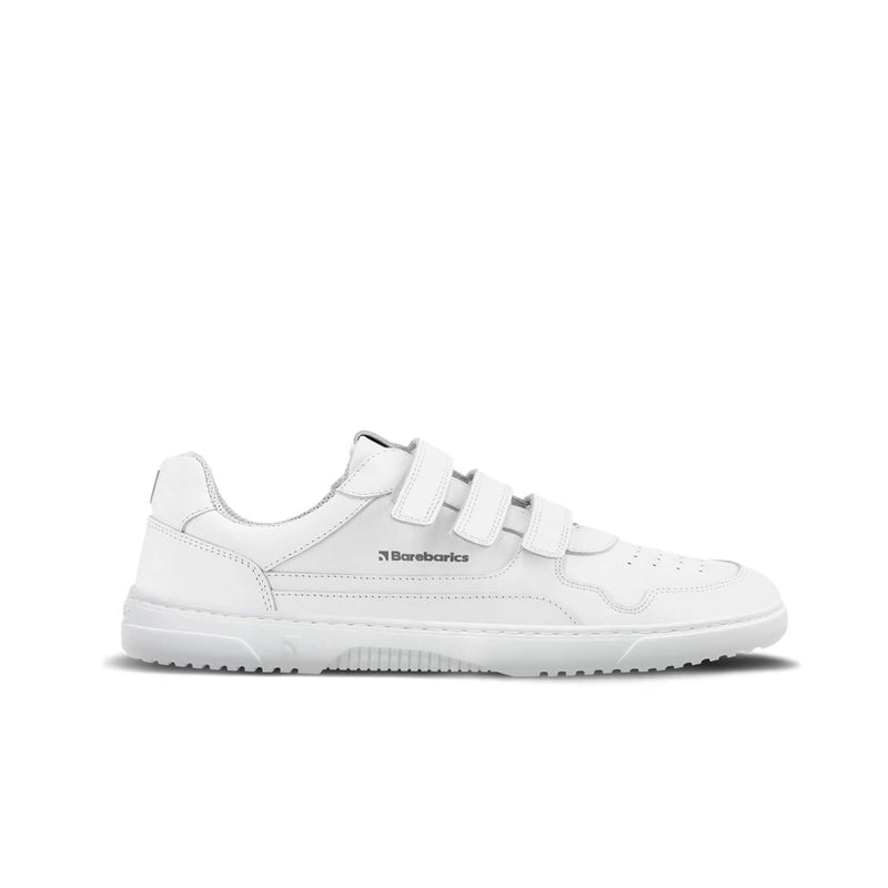 Load image into Gallery viewer, Eco-friendly Barefoot Sneakers Barebarics Zing Velcro - All White - Leather
