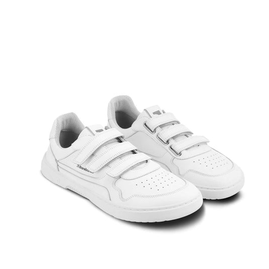 Eco-friendly Barefoot Sneakers Barebarics Zing Velcro - All White - Leather