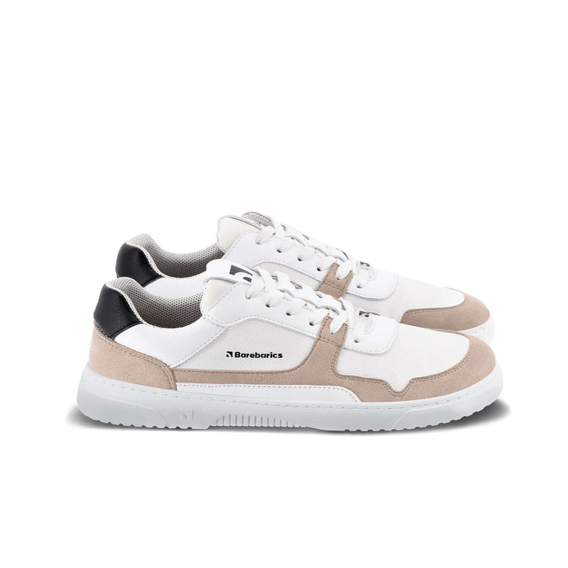 Load image into Gallery viewer, Eco-friendly Barefoot Sneakers Barebarics - Zing - White &amp; Beige
