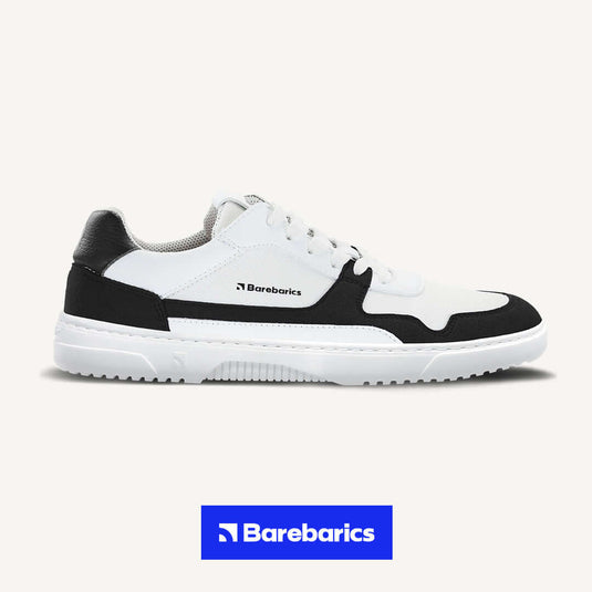 Eco-friendly Barefoot Sneakers Barebarics - Zing - White & Black