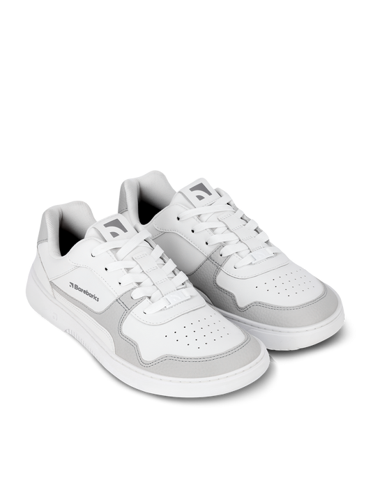 Barefoot Sneakers Barebarics Zing - White & Light Grey - Leather