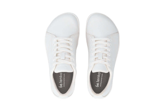 Be Lenka Core barefoot sneakers in all white, showcasing modern design and minimalistic style.