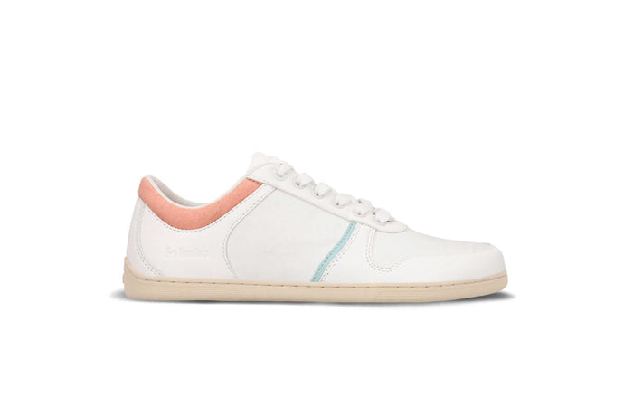 Be Lenka Echo barefoot sneakers in white with cotton candy pastel accents, perfect for comfortable city strolls.