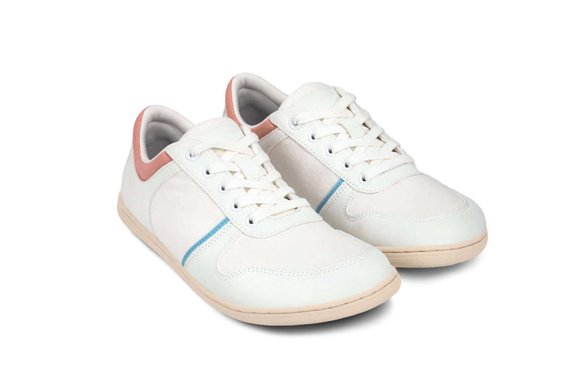 Load image into Gallery viewer, Be Lenka Echo vegan barefoot sneakers in white and cotton candy, perfect for comfort and style during city strolls.
