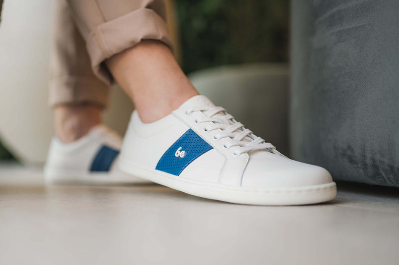 Load image into Gallery viewer, Eco-friendly Barefoot Sneakers Be Lenka Elite - White &amp; Dark Blue
