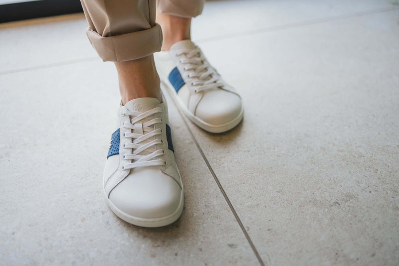 Load image into Gallery viewer, Eco-friendly Barefoot Sneakers Be Lenka Elite - White &amp; Dark Blue
