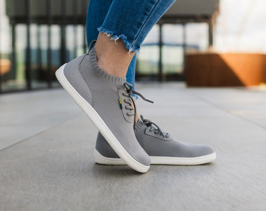 Eco-friendly Barefoot Sneakers - Be Lenka Stride - Grey & White